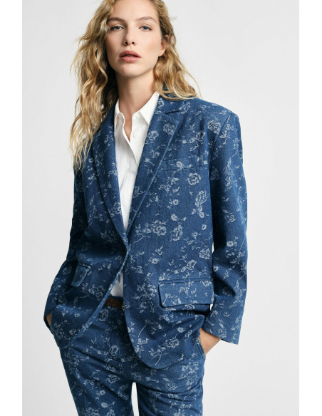 Blazer com padrão floral e bolsos frontais Please