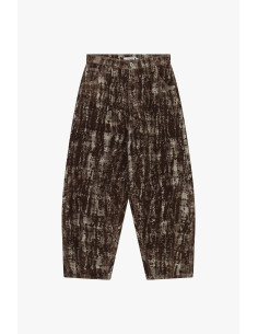 Calças largas estampadas de cintura subida com bolsos Please 2