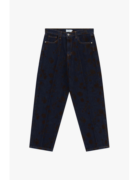 Jeans de corte Balloon com estampado manchado e cintura subida Please