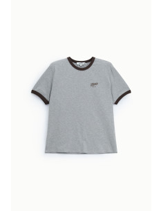 T-shirt de gola redonda com vivos em contraste Please 2