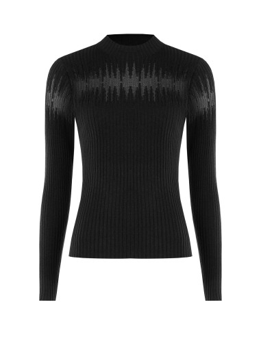 Camisola Justa Canelada com Aplicações de Tule Rinascimento