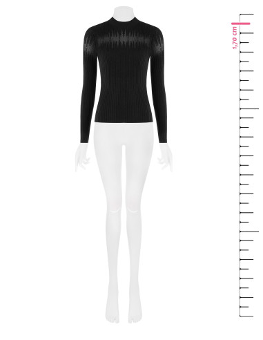 Camisola Justa Canelada com Aplicações de Tule Rinascimento