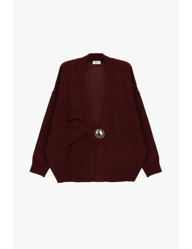 Cardigan com maxi botão e ombros descaídos Dixie