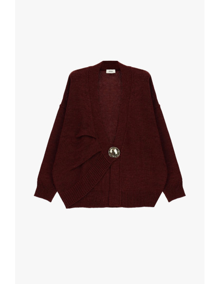 Cardigan com maxi botão e ombros descaídos Dixie