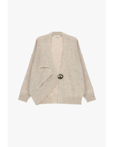 Cardigan com maxi botão e ombros descaídos Dixie