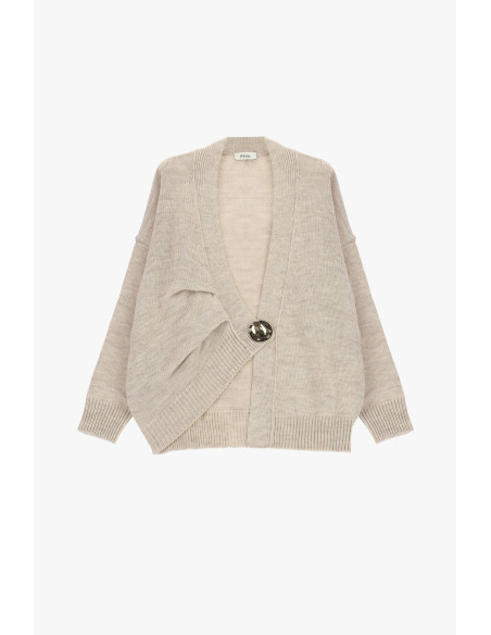 Cardigan com maxi botão e ombros descaídos Dixie