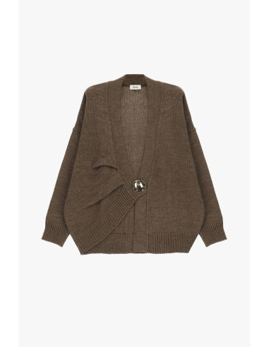 Cardigan com maxi botão e ombros descaídos Dixie