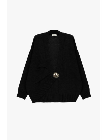 Cardigan com maxi botão e ombros descaídos Dixie