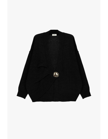 Cardigan com maxi botão e ombros descaídos Dixie