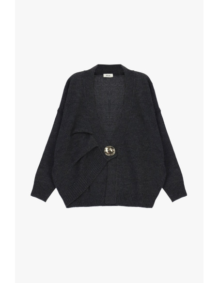 Cardigan com maxi botão e ombros descaídos Dixie