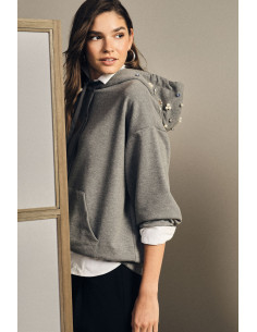 Sweatshirt com capuz e aplicações decorativas Dixie