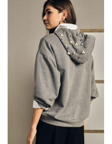 Sweatshirt com capuz e aplicações decorativas Dixie