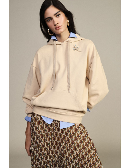 Sweatshirt com capuz e aplicações decorativas Dixie