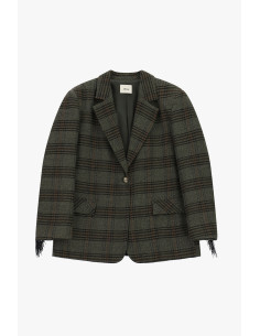 Blazer aos quadrados com franjas decorativas Dixie 2