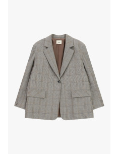 Blazer aos quadrados com franjas decorativas nas costas Dixie 2