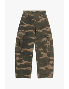 Calças Palazzo com padrão camuflado e bolsos laterais grandes Dixie 2