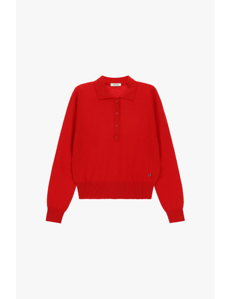 Camisola com gola e fecho de botões Dixie