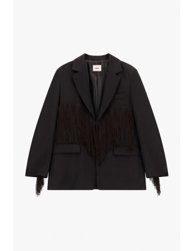 Blazer com franjas decorativas e bolsos frontais Dixie