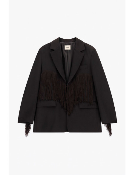 Blazer com franjas decorativas e bolsos frontais Dixie