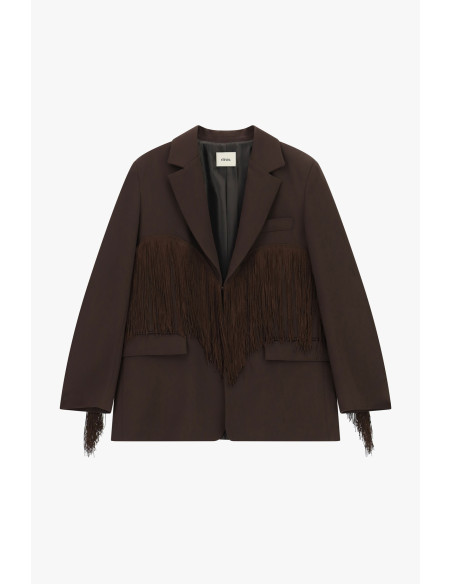 Blazer com franjas decorativas e bolsos frontais Dixie