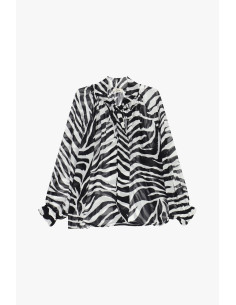 Blusa fluida com padrão de zebra e mangas amplas Dixie 2