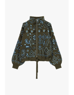 Cardigan com fecho de correr e padrão paisley em jacquard Dixie 2