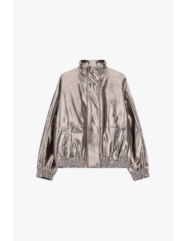 Bomber com acabamento metalizado e bainha elástica Dixie