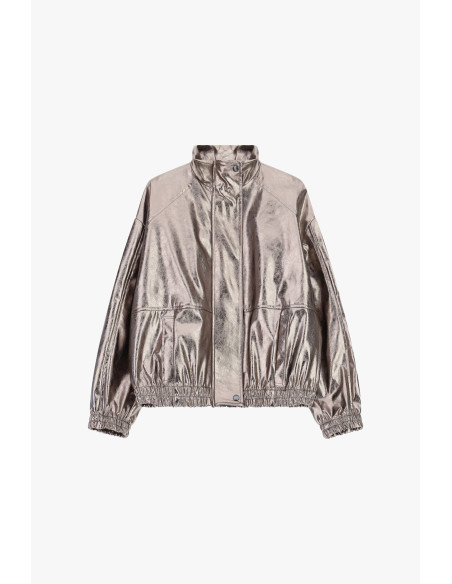 Bomber com acabamento metalizado e bainha elástica Dixie