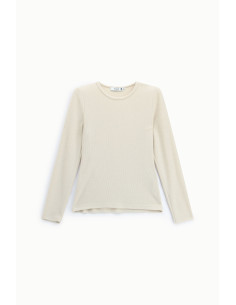 T-shirt minimalista de manga comprida e gola redonda Please 2