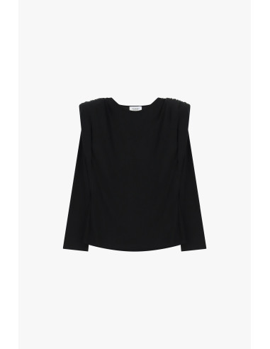 Camisola de gola redonda com ombros estruturados Please