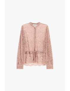 Camisa de renda com cordão ajustável e botões frontais Please 2