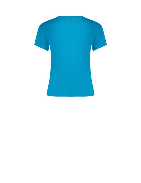 T-shirt regular em algodão com slogan e strass Rinascimento