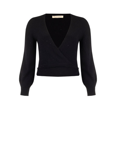 Camisola Curvy com decote em V cruzado e micro lantejoulas Rinascimento Curvy