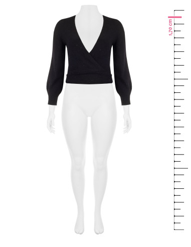 Camisola Curvy com decote em V cruzado e micro lantejoulas Rinascimento Curvy