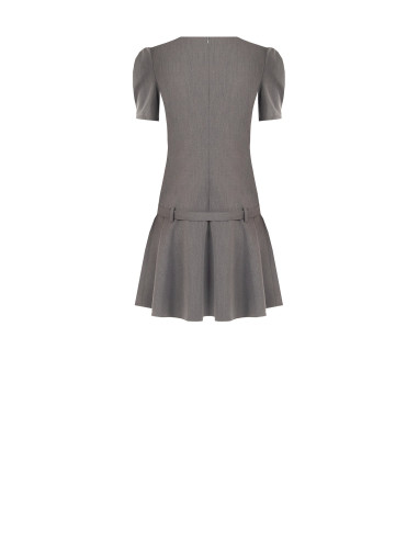 Vestido curto de cintura descida em poliviscose com cinto rígido a condizer Rinascimento