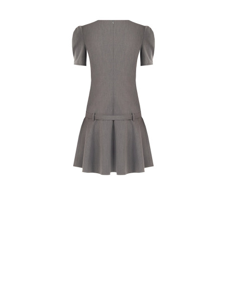 Vestido curto de cintura descida em poliviscose com cinto rígido a condizer Rinascimento