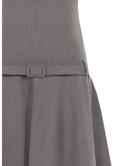 Vestido curto de cintura descida em poliviscose com cinto rígido a condizer Rinascimento