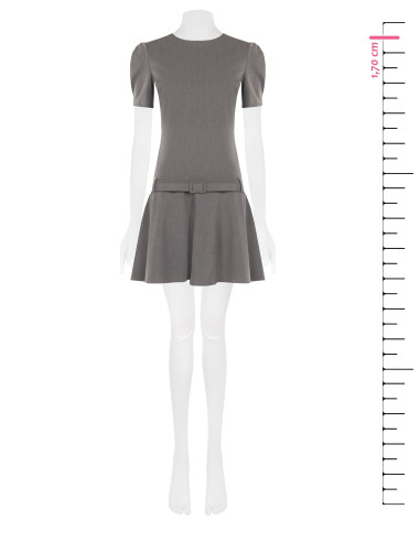 Vestido curto de cintura descida em poliviscose com cinto rígido a condizer Rinascimento