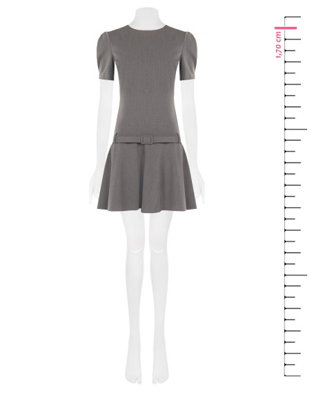 Vestido curto de cintura descida em poliviscose com cinto rígido a condizer Rinascimento