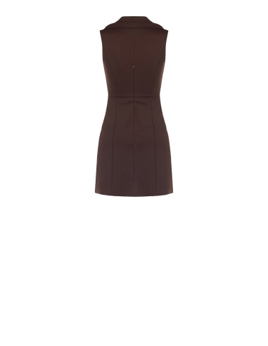 Vestido curto em tecido Milano com efeito de trespasse Rinascimento