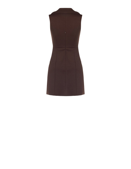Vestido curto em tecido Milano com efeito de trespasse Rinascimento