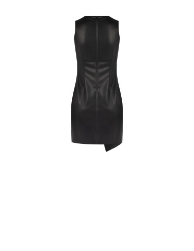 Vestido curto em imitação de pele com padrão entrançado aos quadrados Rinascimento