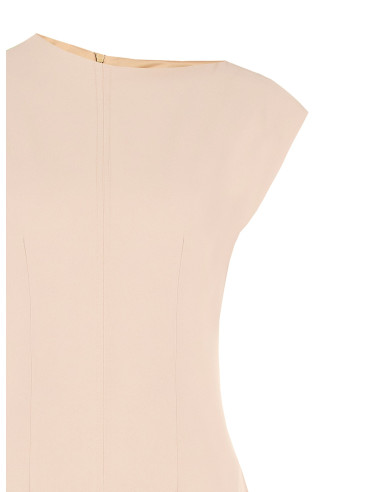 Vestido midi evasé em tecido cadi com costura central Rinascimento