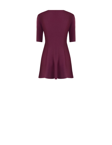Vestido curto evasé em crepe scuba com botões dourados Rinascimento
