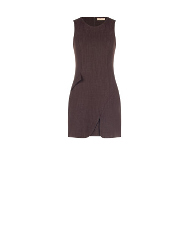 Vestido curto em mistura de viscose com decote redondo Rinascimento