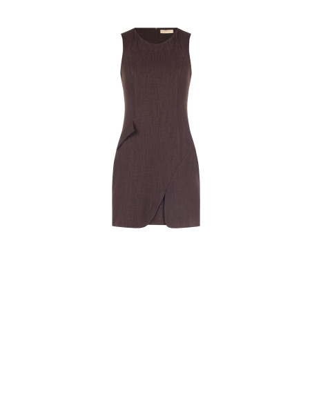 Vestido curto em mistura de viscose com decote redondo Rinascimento