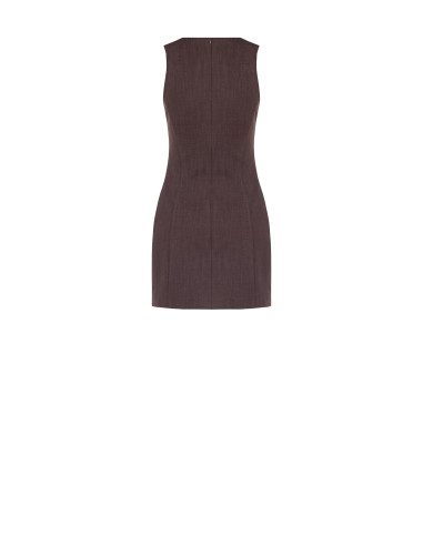 Vestido curto em mistura de viscose com decote redondo Rinascimento