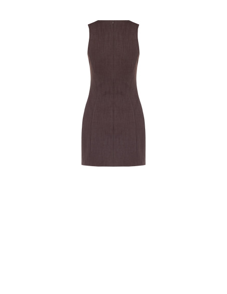 Vestido curto em mistura de viscose com decote redondo Rinascimento