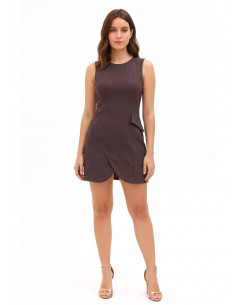 Vestido curto em mistura de viscose com decote redondo Rinascimento