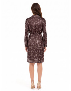 Vestido midi de estilo chemise em cetim com cinto comprido e fino a condizer Rinascimento 2